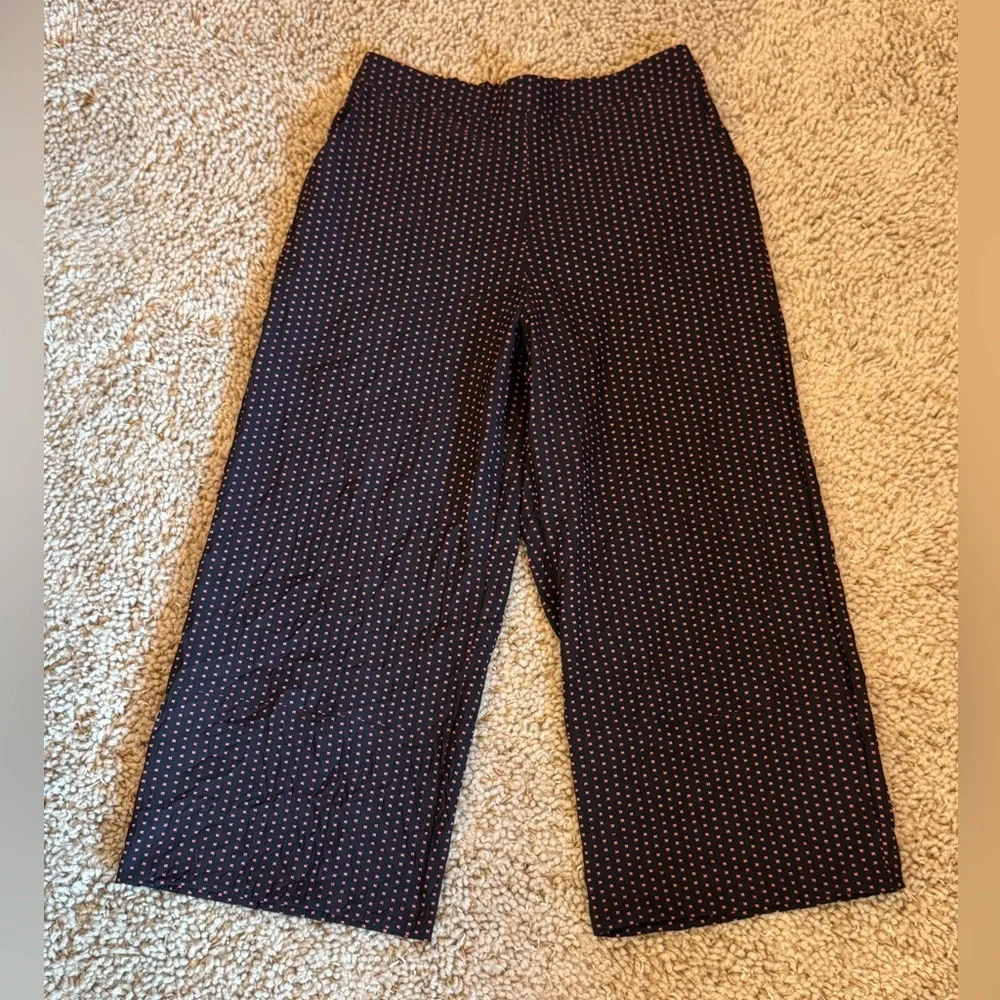 Kozan Made in Turkey Textured Cropped Pants Black & Red size Large - Picture 2 of 9